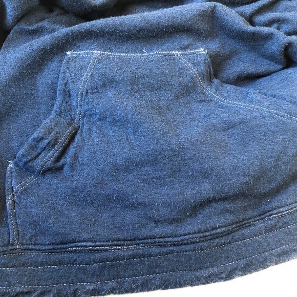 Gypsy Blue Tunic Top Long Sleeve Cowl Neck Pouch Pocket Made in Hollywood - Picture 11 of 12